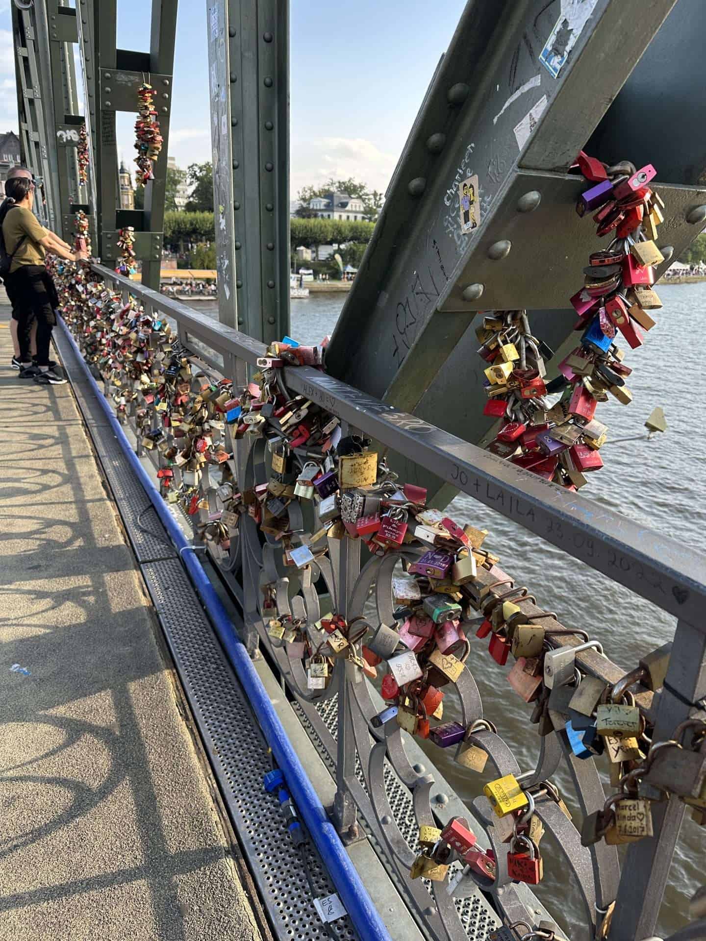 locks iron footbridge, frankfurt germany