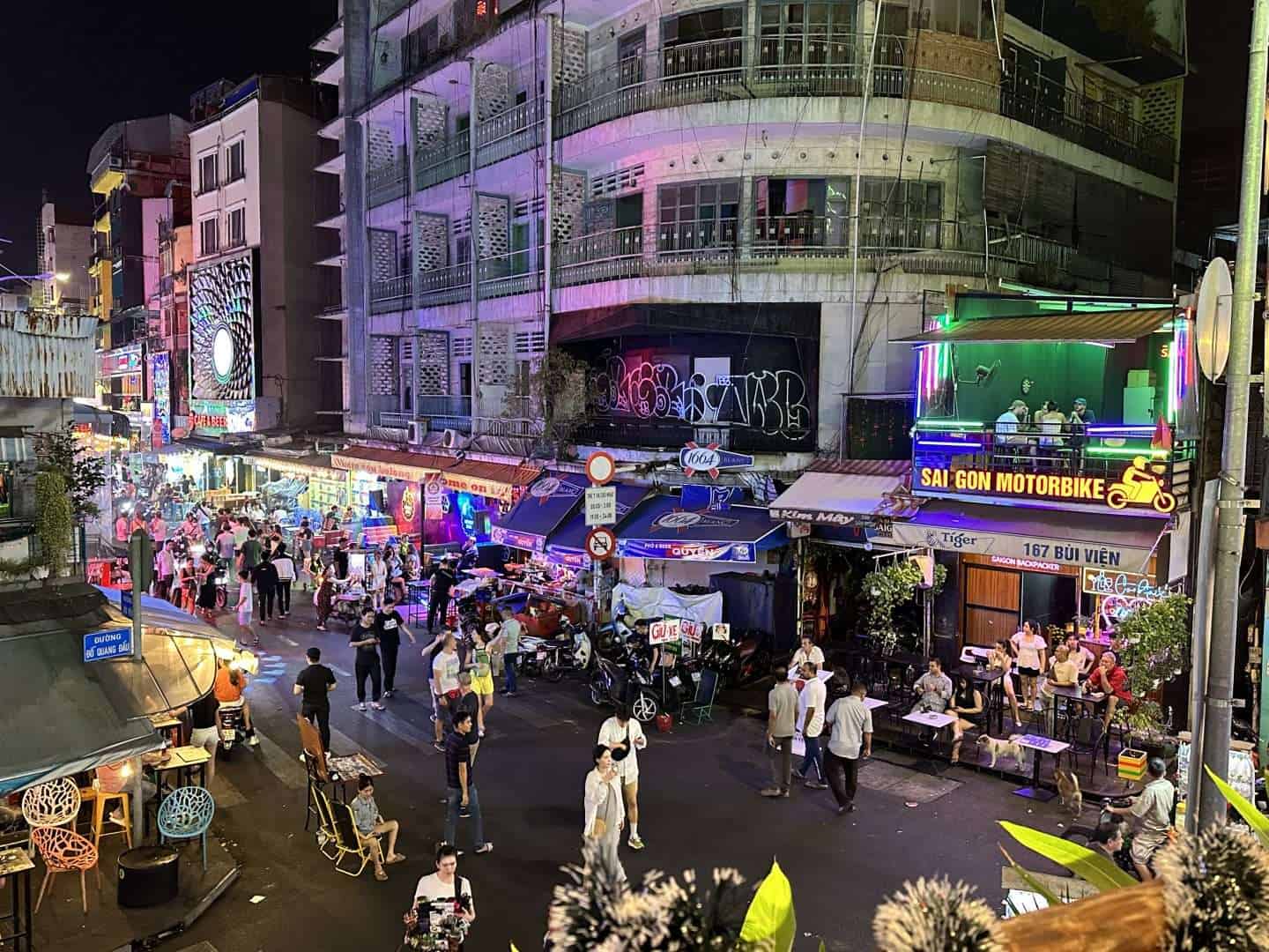 aerial view of walking street Ho Chi Minh City, Vietnam