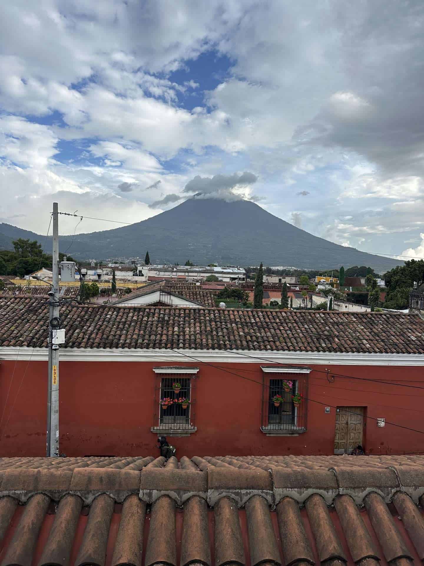 view from Antigua Brewing Company - antigua guatemala bars