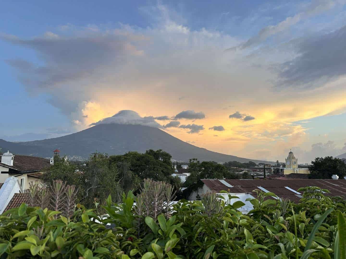 Aqua rooftop volcano view - antigua guatemala bars