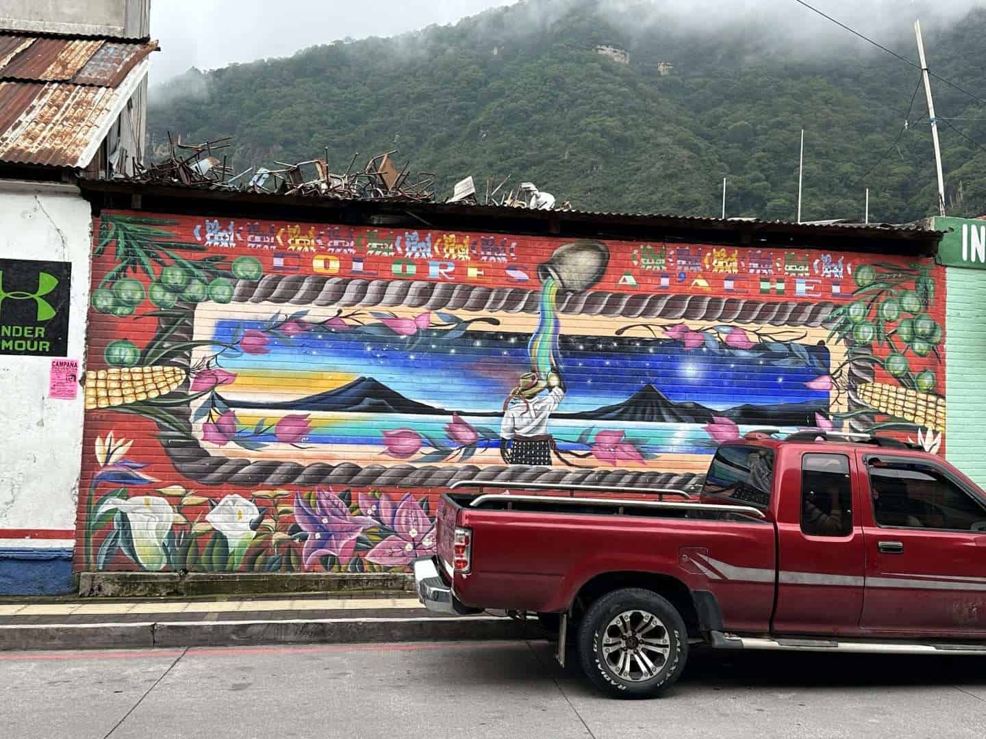 panajachel guatemala mural and truck