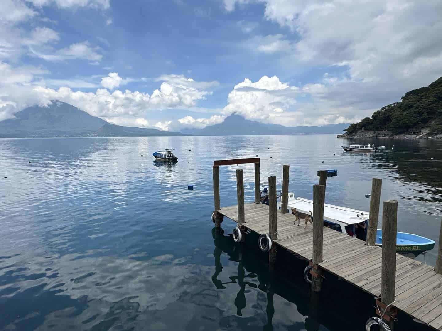 santa catarina palopo docks and volcanoes