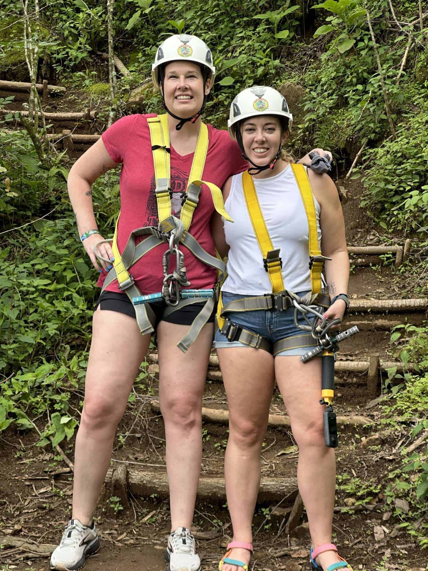 lake atitlan zipline guatemala - katie & carli