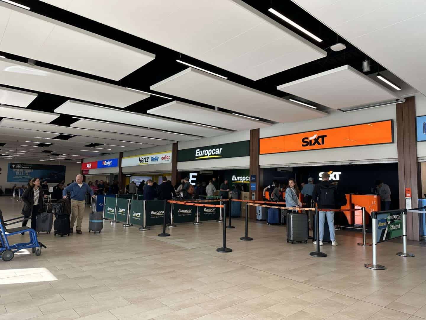 rental car counters at Dublin Airport
