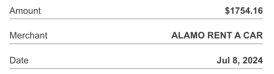 alamo rent a car guatemala fraudulent charge