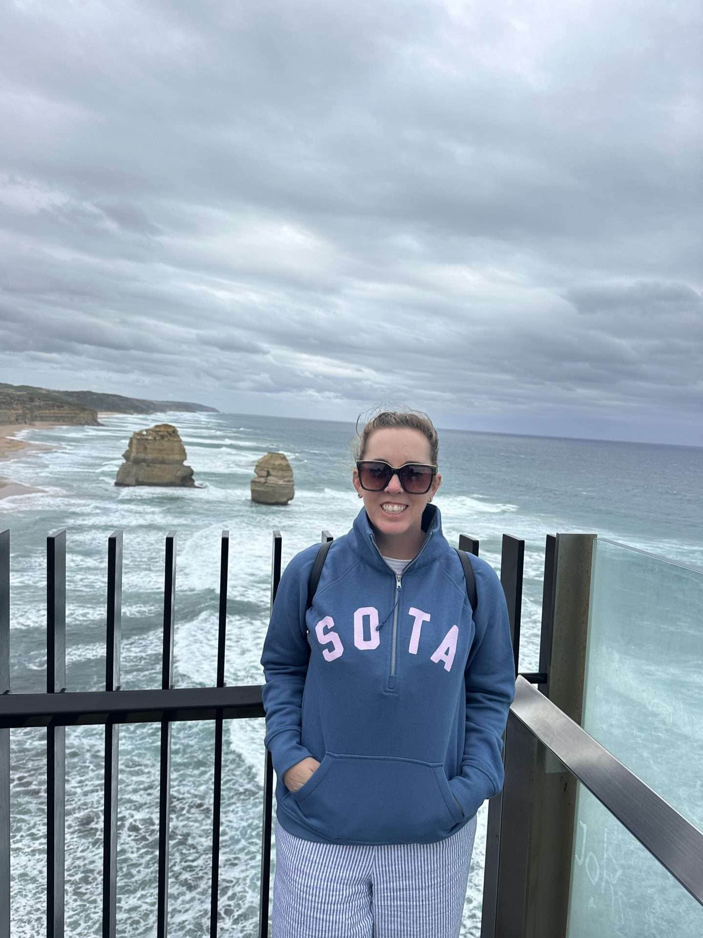 carli at 12 apostles great ocean road tour