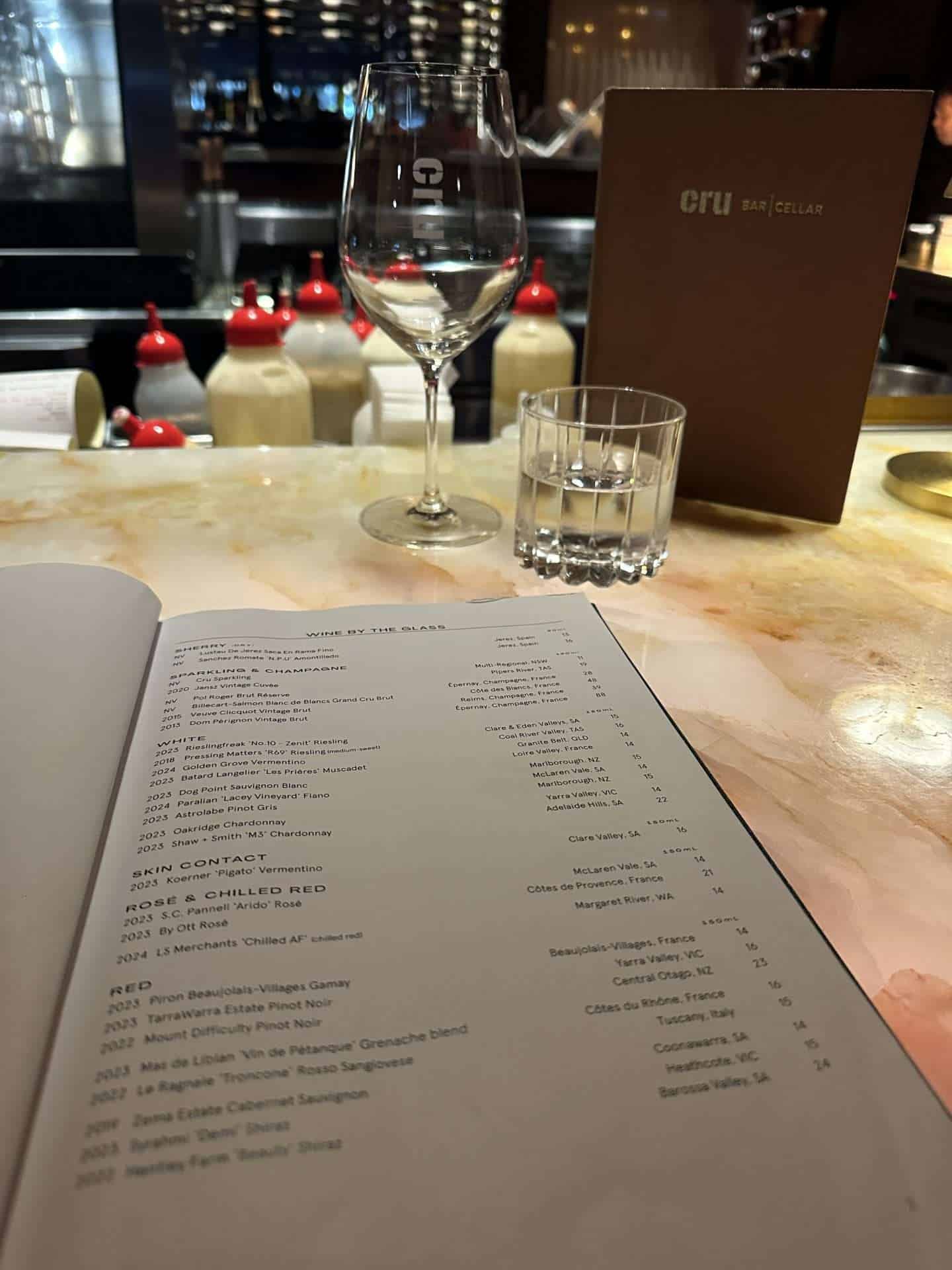 cru bar and cellar menu - fortitude valley brisane