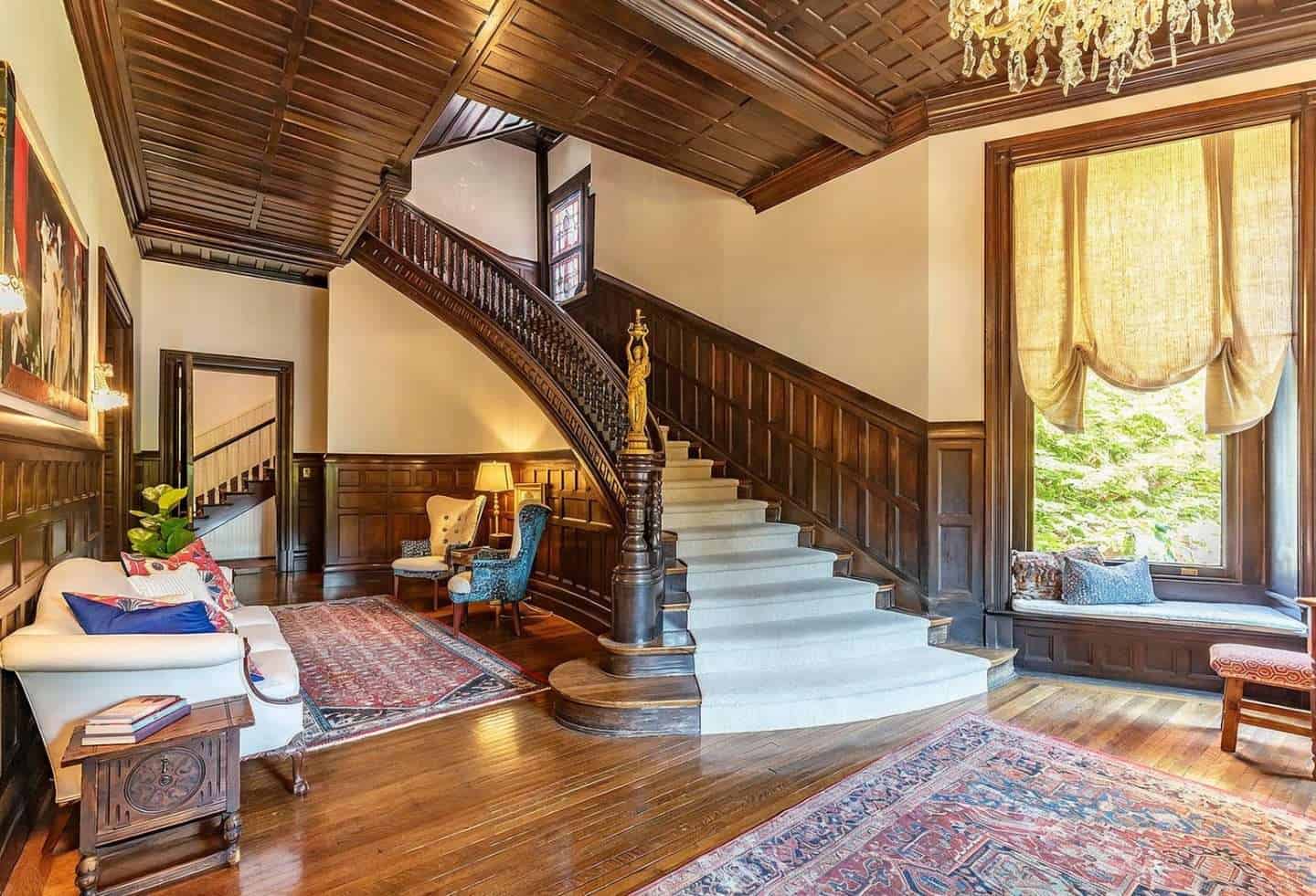 interior entry and stairway of the Louisville bourbon Inn, the best bed & breakfast in america