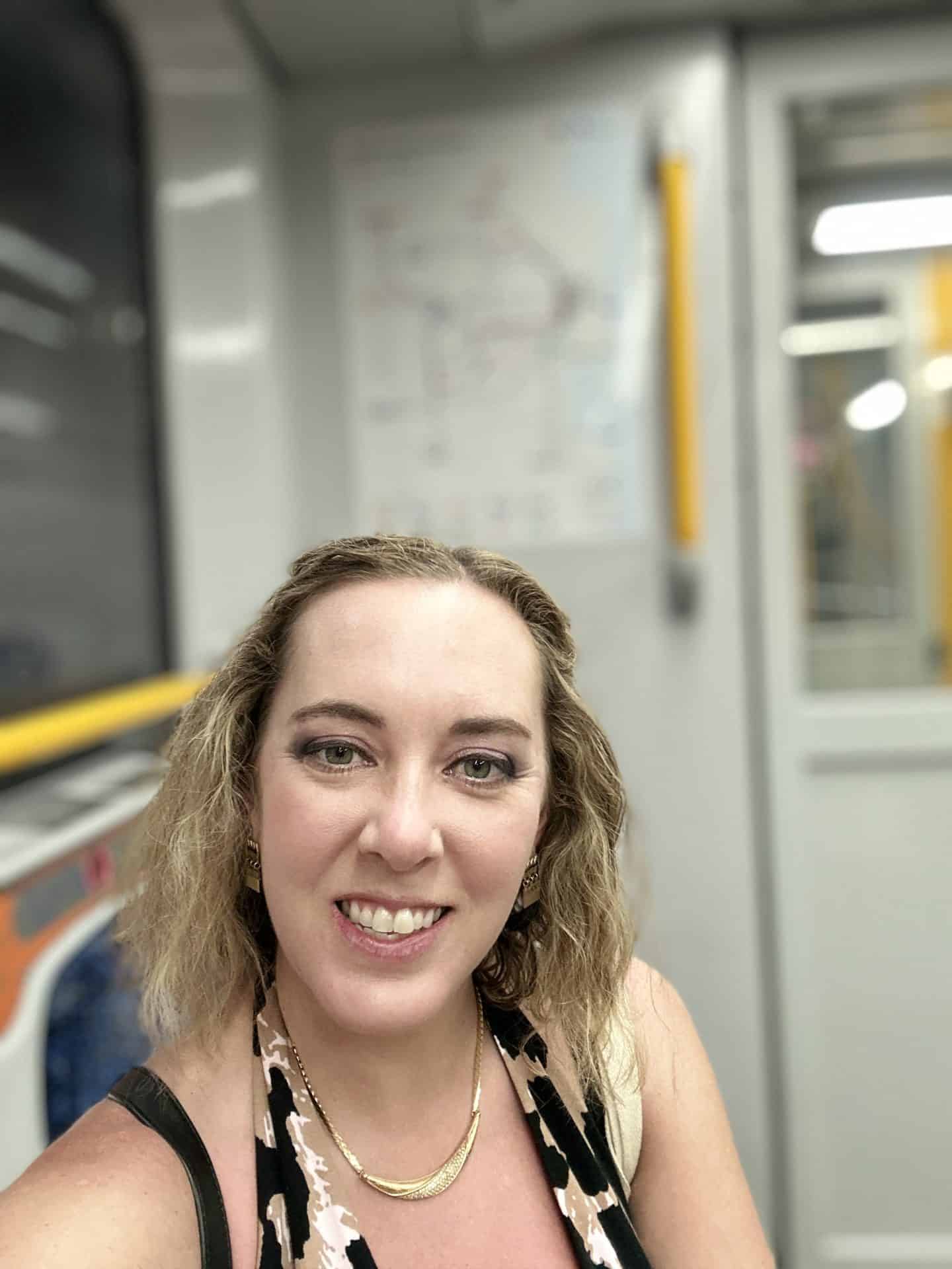 selfie of carli taking sydney new years eve transportation