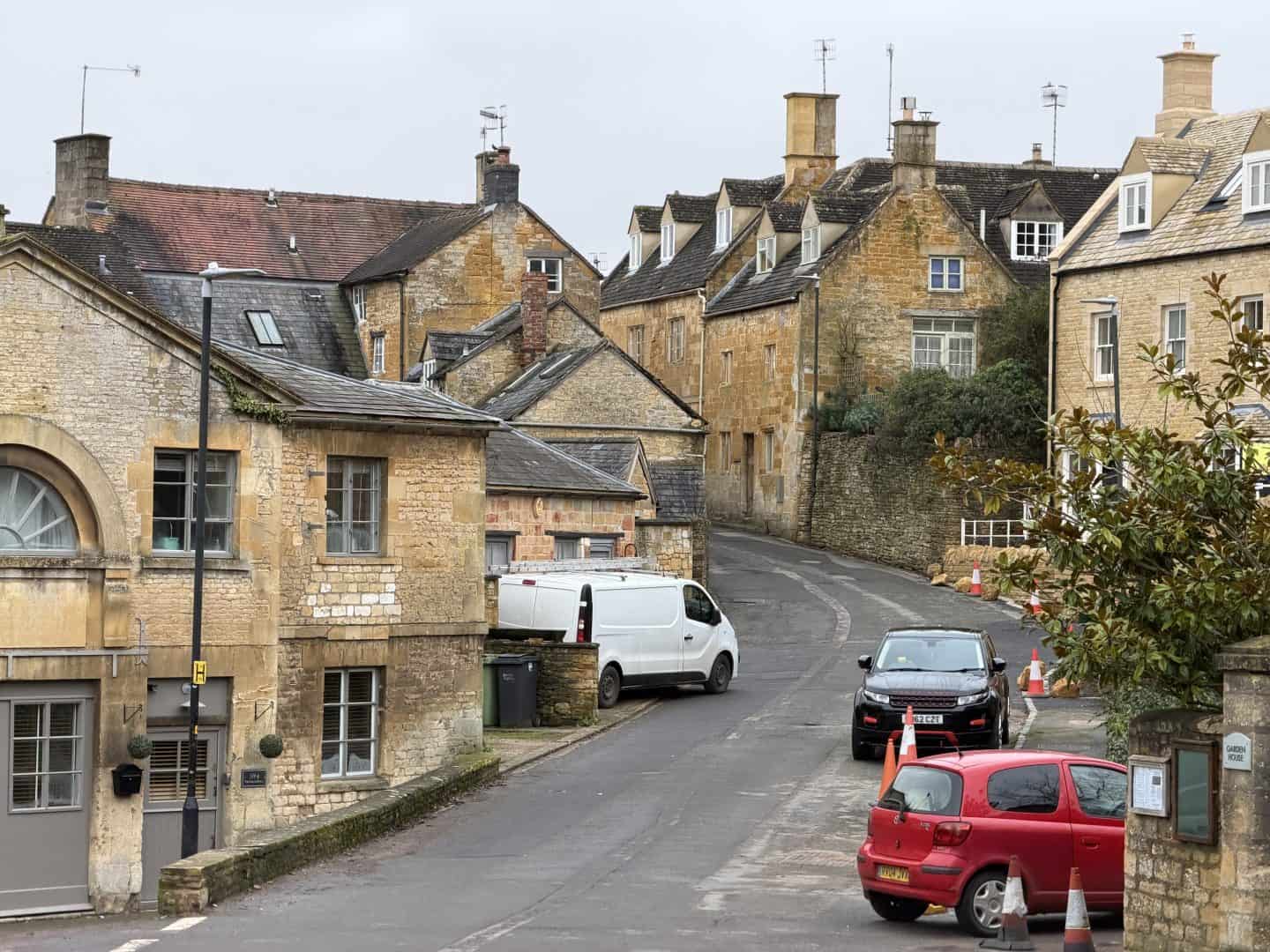 view of blockley village on a gray day