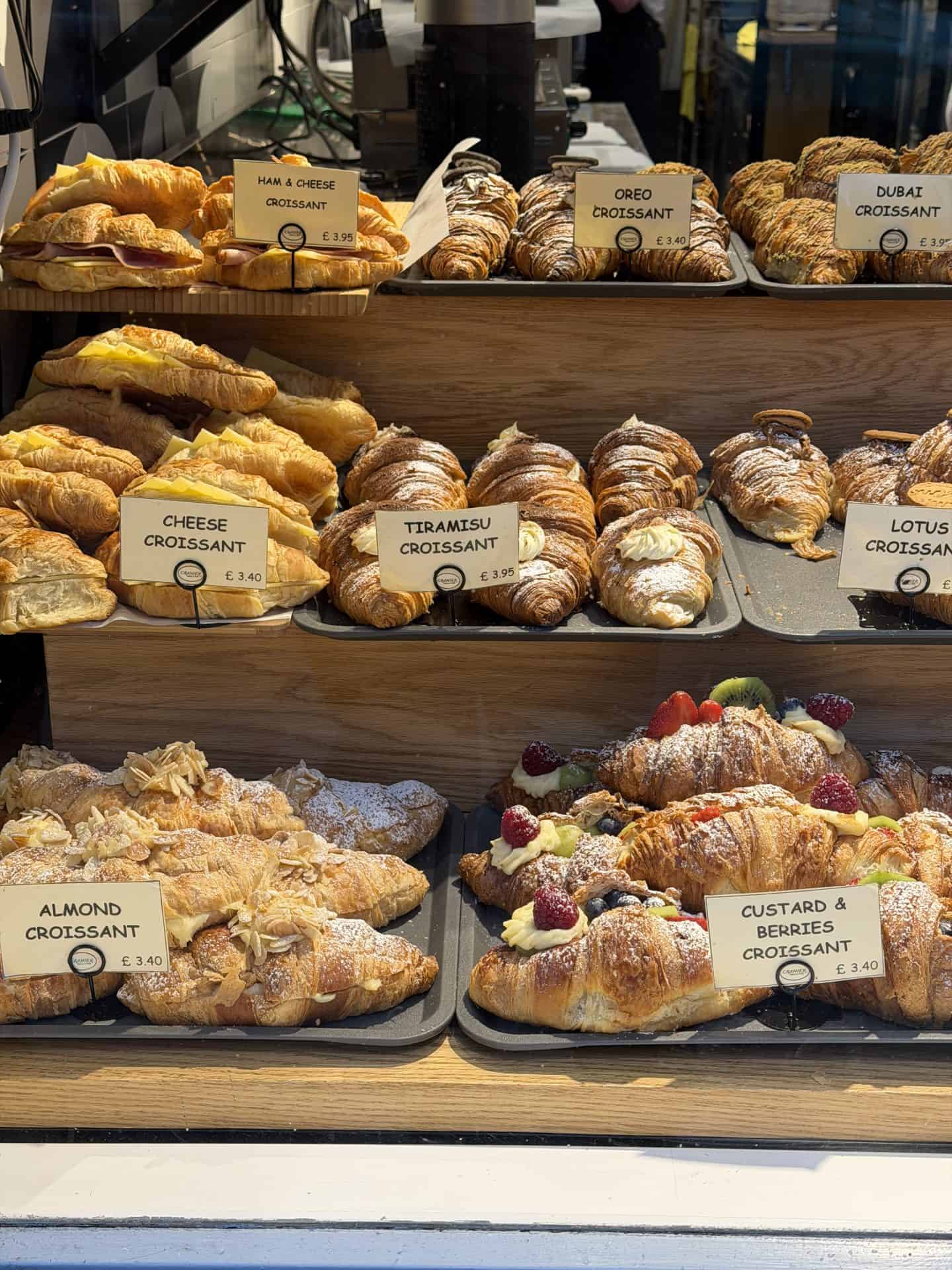 fresh croissants at granier bakery in london