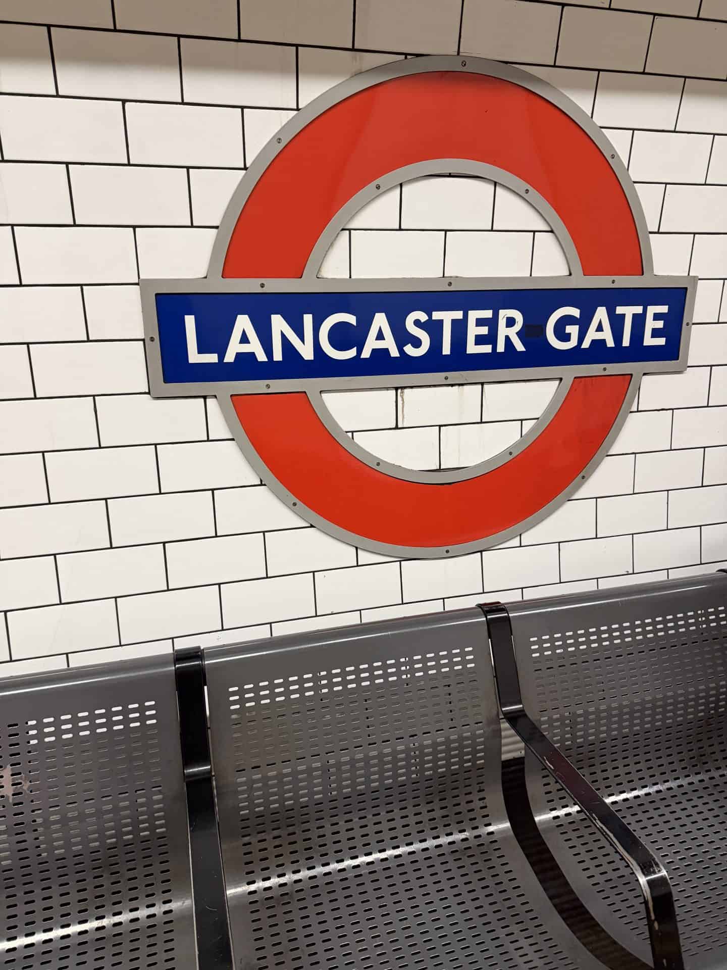 lancaster gate tube stop with chairs in london