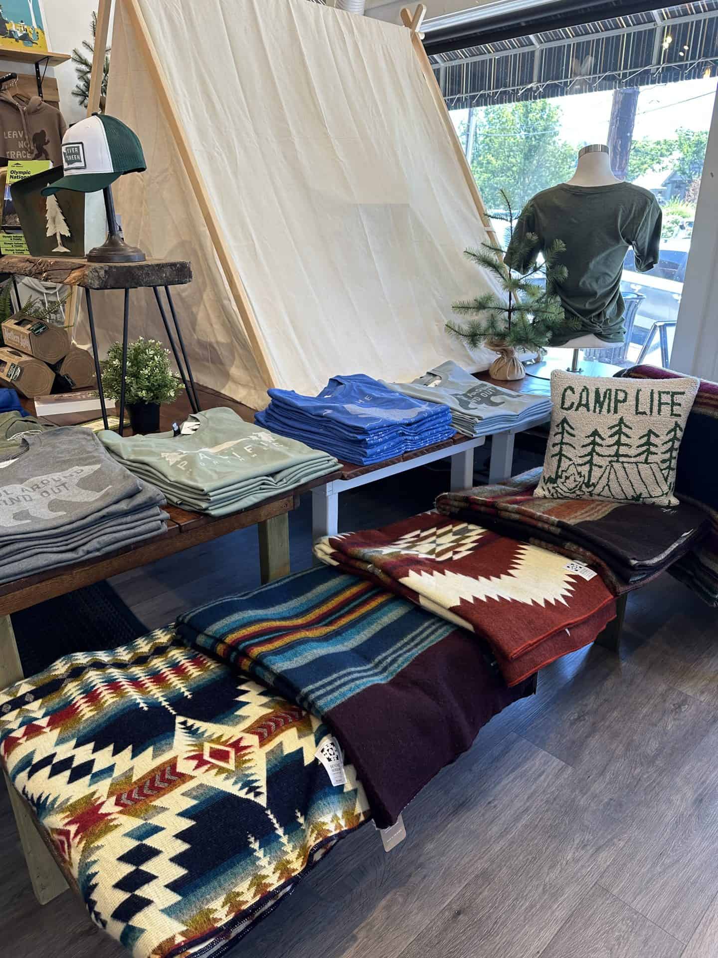 wool blankets in store in la conner washington