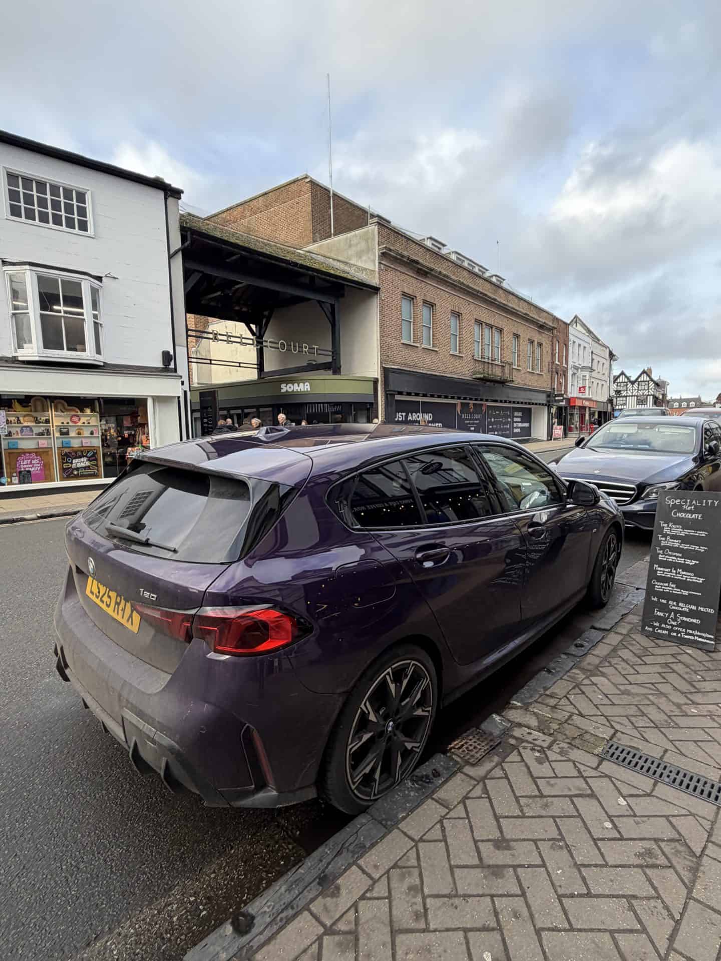 BMW rental car parked in Stratford upon Avon