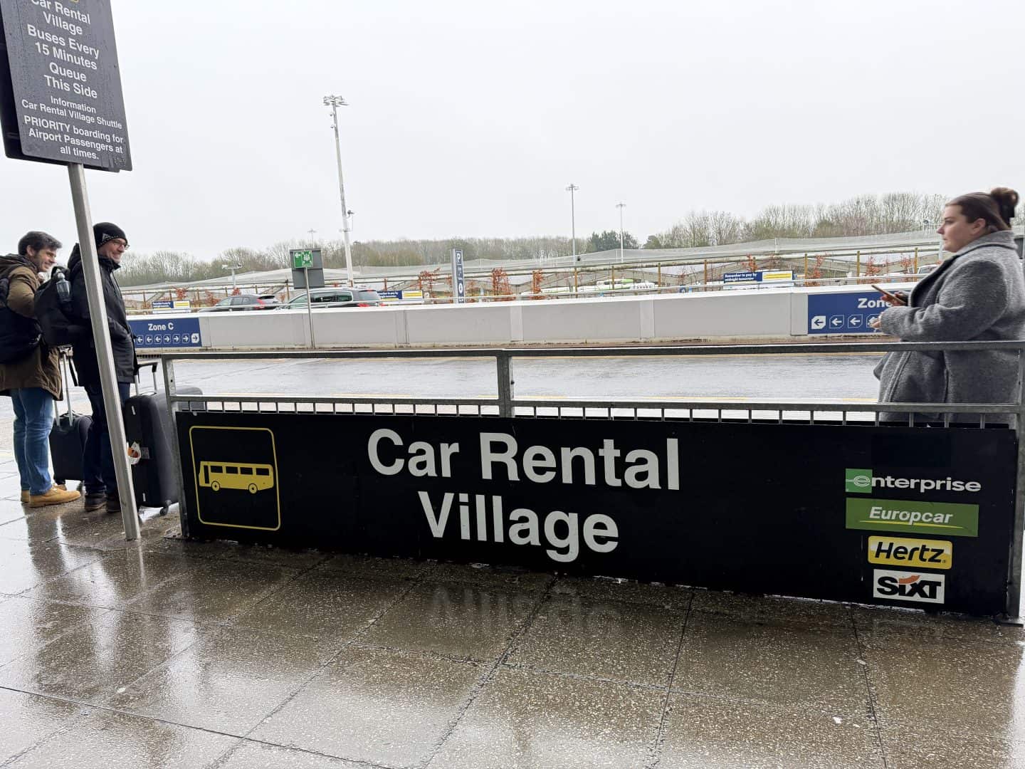 stansted car rental village shuttle waiting zone