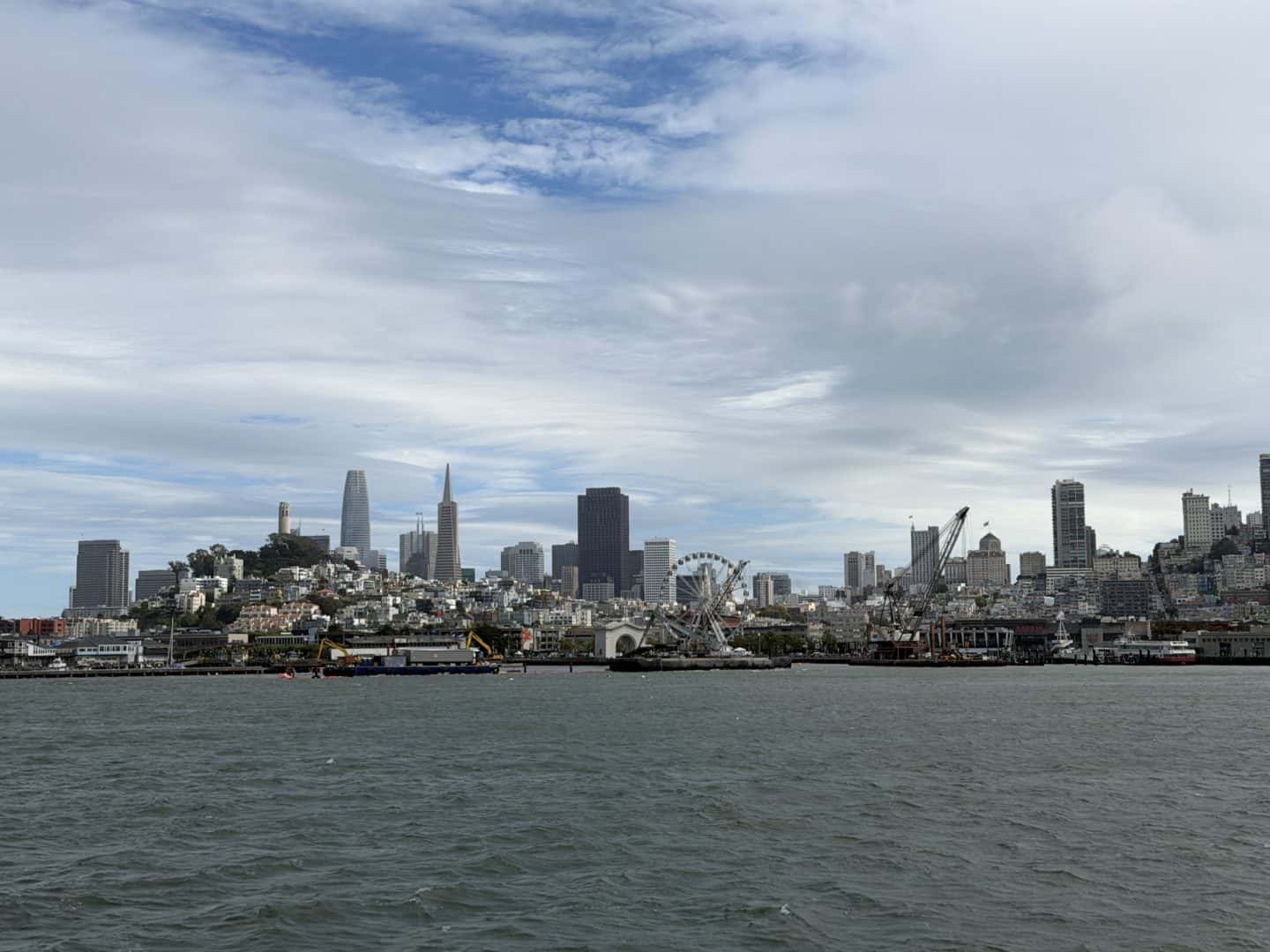 view of downtown san francisco from boat on the SF bay