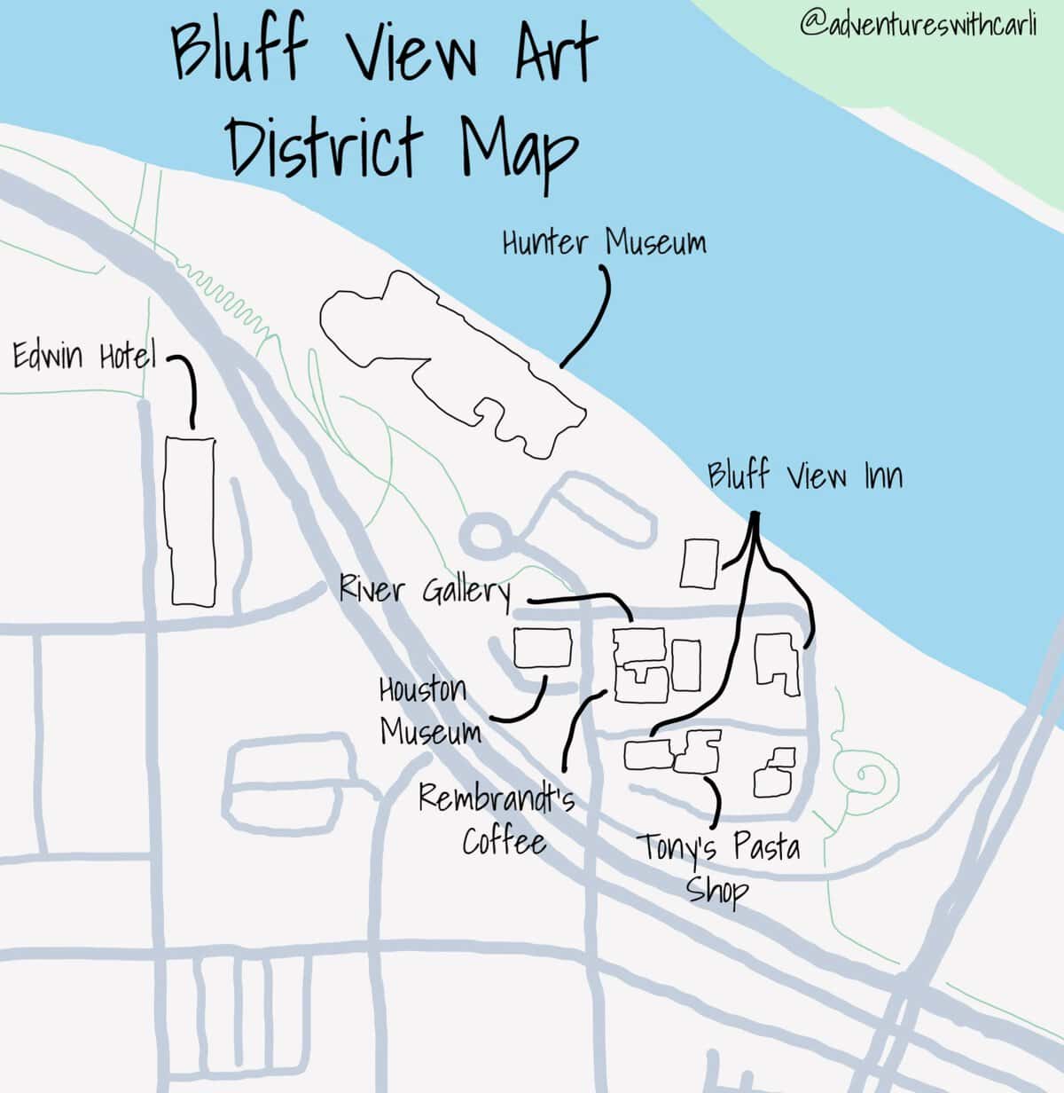 bluff view arts district map